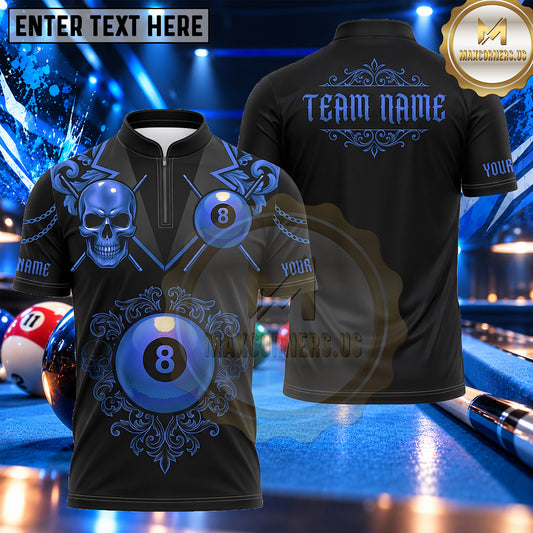 Maxcorners Gothic Skull Royal Ornament Billiards Multiple Options Personalized Name, Team Name 3D Shirt