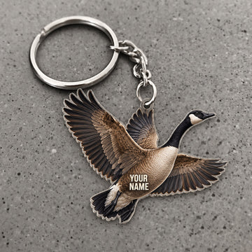 Maxcorners Canada Goose Flying Waterfowl Design Custom Name Hunting Custom Gift 2D Flat Acrylic Ornament, Keychain