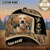 Maxcorners Black Khaki Panel Marsh Camo Dog Hunting Multicolor Options Personalized Name 3D Cap