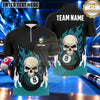 Maxcorners Gothic Flaming Skull 8 Ball Pool Multiple Options Personalized Name, Team Name 3D Shirt
