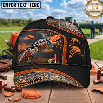 Maxcorners Trap Shooting Shotgun Clay Target Pattern Multiple Options Personalized Name 3D Cap