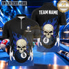 Maxcorners Gothic Flaming Skull 8 Ball Pool Multiple Options Personalized Name, Team Name 3D Shirt