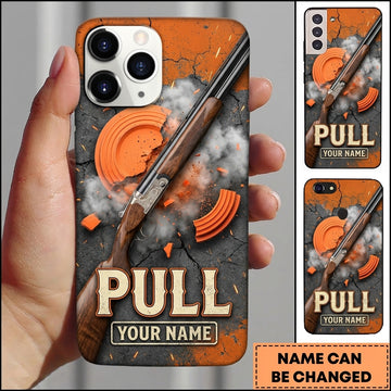Maxcorners Rustic Clay Explosion Shotgun Shooting Personalized Name Trap Shooting Phone Case