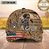 Maxcorners Patriotic Flag Duck Target Marsh Camo Dog Hunting Multicolor Options Personalized Name 3D Cap