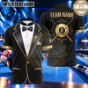 Maxcorners Elegant Tuxedo Bow Tie 8 Ball Pool Multiple Options Personalized Name, Team Name 3D Shirt