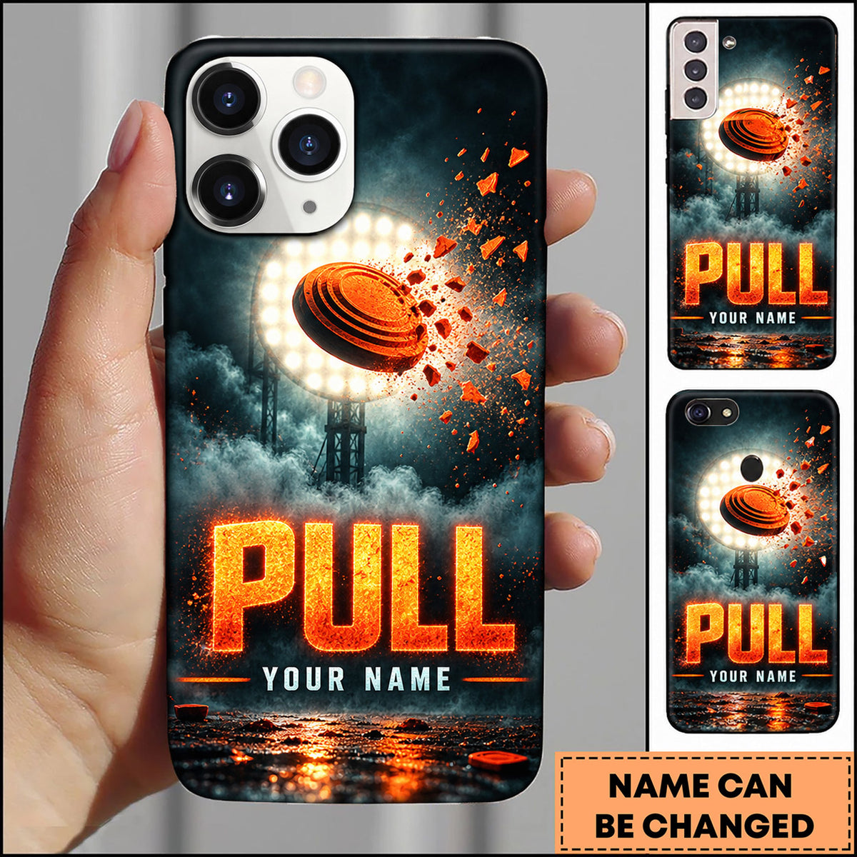 Maxcorners Trap Shooting Cinematic Flying Clay Target Personalized Name 3D Phone Case