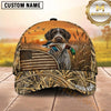 Maxcorners Golden Sunset American Flag Duck Hunting With Dogs Multi Options Personalized Name 3D Cap