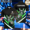 Maxcorners Samurai Warrior Crossed Swords Billiards Multiple Options Personalized Name, Team Name 3D Shirt