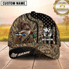 Maxcorners Black Star Flag Wetland Camo Duck Hunting Dog Cap, Multiple Breeds Personalized Name 3D Cap