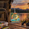 Maxcorners Tropical Floral Fishing Artwork Personalized Name 2D Acrylic Keychain Ornament (8 Fish Species)