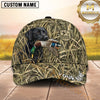 Maxcorners Natural Marsh Grass Duck Hunting Emblem Duck Hunting With Dogs Multi Options Personalized Name 3D Cap