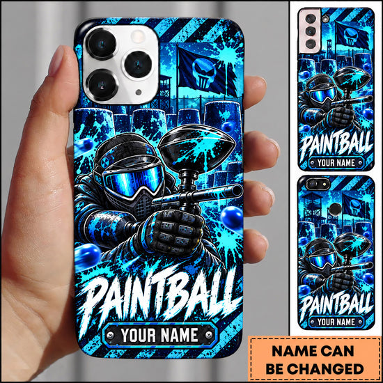 Maxcorners Paintball Futuristic Masked Player Personalized Name 3D Phone Case