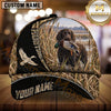 Maxcorners Black Geometric Marsh Camo Dog Hunting Multicolor Options Personalized Name 3D Cap