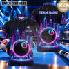 Maxcorners Cyberpunk Neon City 8 Ball Pool Multiple Options Personalized Name, Team Name 3D Shirt
