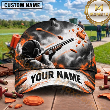Maxcorners Trap Shooting Shooter Silhouette Clay Explosion Multiple Options Personalized Name 3D Cap