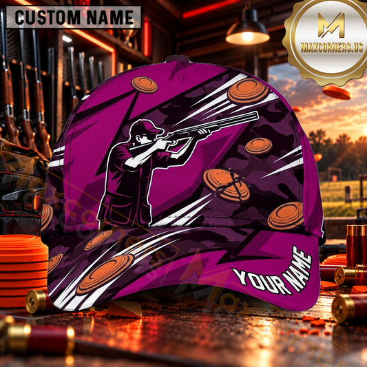 Maxcorners Trap Shooting Athlete Silhouette Trap Shooting Personalized Name 3D Cap