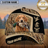 Maxcorners Black Khaki Panel Marsh Camo Dog Hunting Multicolor Options Personalized Name 3D Cap