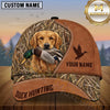Maxcorners Tan Leather Marsh Camo Dog Hunting Multicolor Options Personalized Name 3D Cap