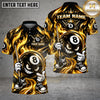Maxcorners Billiards 8 Ball Crown Flame Cartoon Character Multiple Options Personalized Name, Team Name 3D Shirt