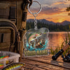 Maxcorners Metallic Silver Fishing Reel Artwork Personalized Name 2D Acrylic Keychain Ornament (8 Fish Species)