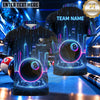Maxcorners Cyberpunk Neon City 8 Ball Pool Multiple Options Personalized Name, Team Name 3D Shirt