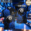 Maxcorners Gothic Rose Skull 8 Ball Billiards Multiple Options Personalized Name, Team Name 3D Shirt
