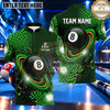 Maxcorners Abstract Racing Wave 8 Ball Pool Multiple Options Personalized Name, Team Name 3D Shirt