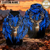 Maxcorners Whitetail Buck Antler Geometric Camo Personalized Name 3D Hoodie