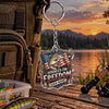 Maxcorners Hooked on Freedom Patriotic Fishing Personalized Name 2D Acrylic Keychain Ornament (8 Fish Species)