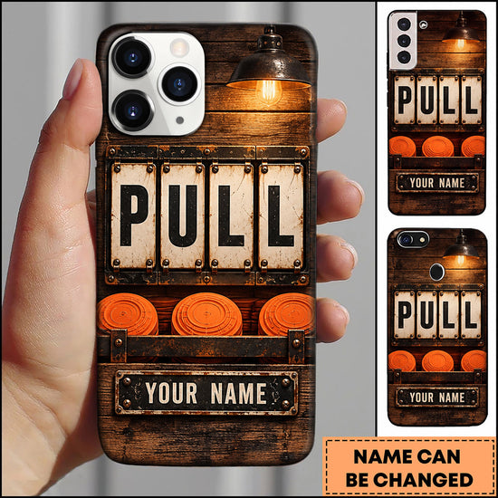 Maxcorners Trap Shooting Rustic Wood Clay Target Personalized Name 3D Phone Case