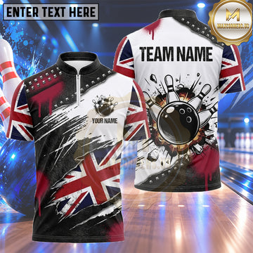 Maxcorners Canada Bowling Jersey Classic Maple Leaf Flag Multiple Options Personalized Name, Team Name 3D Shirt