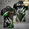 Maxcorners Bowling American Flag Strike Splash Multiple Options Personalized Name, Team Name 3D Shirt