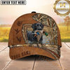 Maxcorners Rustic Leather Patch Marsh Camo Dog Hunting Multicolor Options Personalized Name 3D Cap
