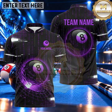 Maxcorners Digital Circuit Grid 8 Ball Pool Multiple Options Personalized Name, Team Name 3D Shirt