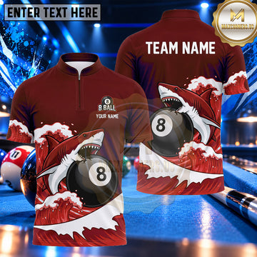 Maxcorners Great White Shark Ocean Wave Pool Multiple Options Personalized Name, Team Name 3D Shirt