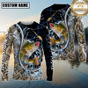 Maxcorners Fishing Hook Water Splash Camouflage Personalized Name 3D Long Sleeve Shirt ( 13 Fish Species)