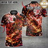 Maxcorners Bowling Samurai Warrior Sakura Flame Strike Multiple Options Personalized Name, Team Name 3D Shirt