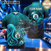 Maxcorners Deep Sea Octopus Tentacles 8 Ball Pool Multiple Options Personalized Name, Team Name 3D Shirt