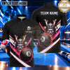 Maxcorners Samurai Warrior Crossed Swords Billiards Multiple Options Personalized Name, Team Name 3D Shirt