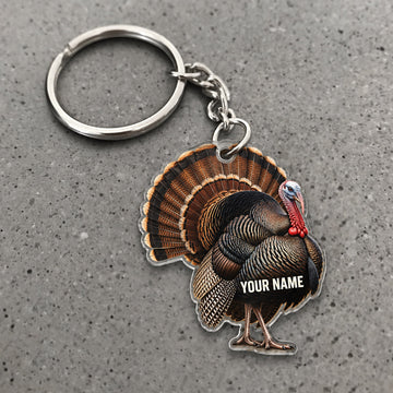Maxcorners Wild Turkey Gobbler Design Custom Name Hunting Custom Gift 2D Flat Acrylic Ornament, Keychain
