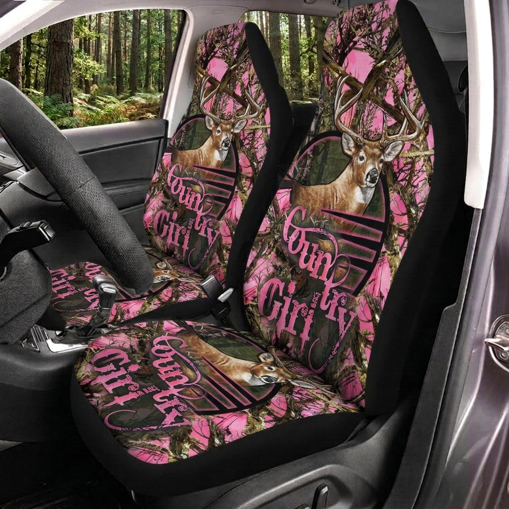 Maxcorners Country Girl Hunting Pink Camo Car Seat Covers