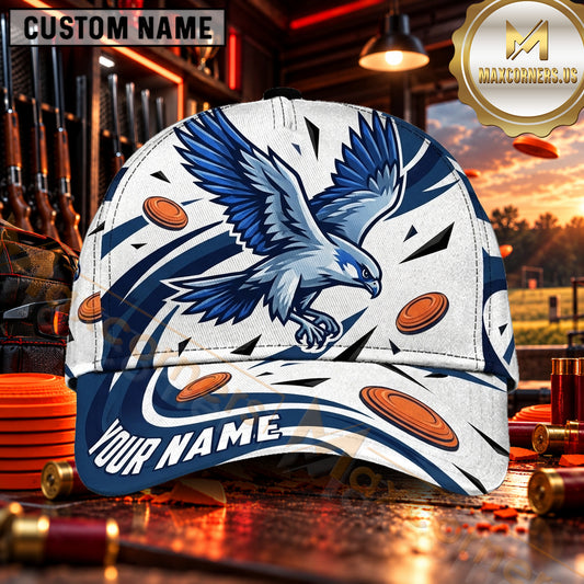 Maxcorners White Eagle Flying Targets Trap Shooting Personalized Name 3D Cap