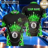 Maxcorners Royal Crown Flame Emblem Pool Multiple Options Personalized Name, Team Name 3D Shirt