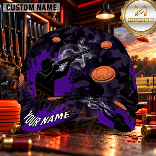 Maxcorners Night Shooter Silhouette Trap Shooting Personalized Name 3D Cap