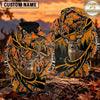 Maxcorners Deer Hunter Tribal Flame Camo Personalized Name 3D Hoodie
