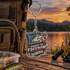 Maxcorners Hooked on Freedom Patriotic Fishing Personalized Name 2D Acrylic Keychain Ornament (8 Fish Species)
