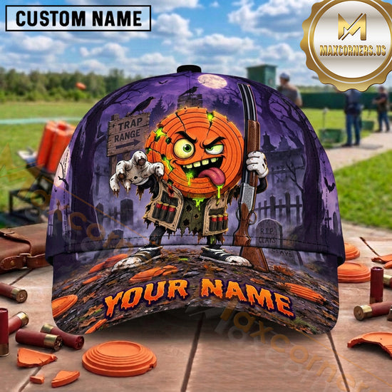 Maxcorners Trap Shooting Shotgun Camo Clay Targets Pull Graphic Multiple Options Personalized Name 3D Cap
