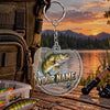 Maxcorners Minimalist Fishing Silhouette Personalized Name 2D Acrylic Keychain Ornament (8 Fish Species)