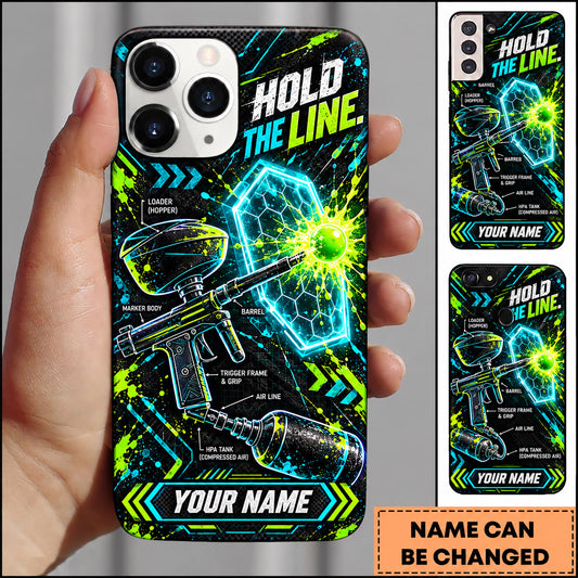 Maxcorners Paintball Hold The Line Tactical Marker Personalized Name 3D Phone Case