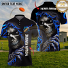 Maxcorners Shooting Sports Grim Reaper Skull Flame Multiple Options Personalized Name, Team Name 3D Shirt